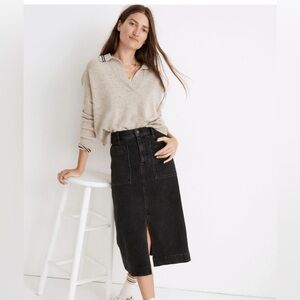 Madewell Slit Denim Midi Skirt